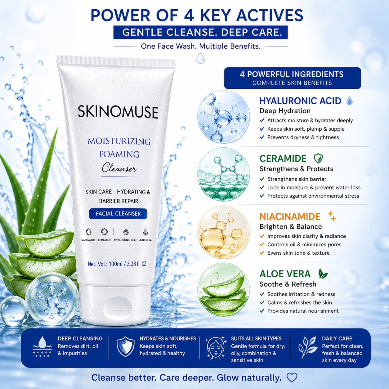 Skinomuse Moisturizing Foaming Cleanser